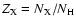 $Z_{\rm X} = N_{\rm X}/N_{\rm H}$