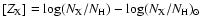 $[Z_{\rm X}] = \log (N_{\rm X}/N_{\rm H}) -
\log (N_{\rm X}/N_{\rm H})_\odot$