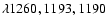 $\lambda1260, 1193, 1190$