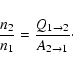 \begin{displaymath}\frac{n_2}{n_1} = \frac{Q_{1\rightarrow2}}{A_{2\rightarrow1}}\cdot
\end{displaymath}