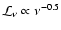 ${\cal L}_\nu \propto \nu^{-0.5}$