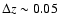 $\Delta z \sim 0.05$