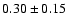 $0.30\pm0.15$