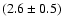 $(2.6\pm0.5)$