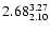 $\rm 2.68^{3.27}_{2.10}$