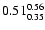 $\rm0.51^{0.56}_{0.35}$