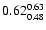 $\rm0.62^{0.63}_{0.48}$