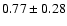 $0.77\pm0.28$