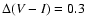$\Delta(V - I) = 0.3$