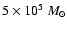 $5 \times 10^{5}~M_{\odot}$