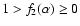 $1> f_2(\alpha) \ge 0$