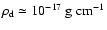 $\rho_{\rm d} \simeq 10^{-17} ~\rm {g}~\rm {cm}^{-1}$