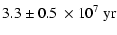 $\displaystyle 3.3\pm0.5 \ \times10^7~{\rm yr}$