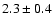 $2.3\pm0.4$