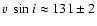 $v~\sin{i}\approx131\pm2$