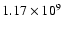 $1.17\times
10^9$