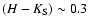 $(H-K_{\rm S})\sim 0.3$