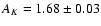 $A_K=1.68\pm0.03$