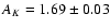 $A_K=1.69\pm0.03$