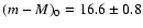 $(m-M)_0=16.6\pm0.8$