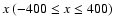 $x\ (-400\le x \le 400)$