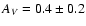 $A_{V} = 0.4 \pm 0.2$