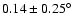 $0.14 \pm 0.25 ^{\circ}$