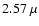 $2.57~\mu$