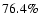 $76.4 \%$