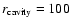 $r_{\rm cavity}=100$