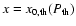 $x = x_{\rm0,th}(P_{\rm th})$