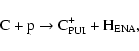 \begin{displaymath}
{\rm C + p \rightarrow C^+_{PUI} + H_{ENA}},
\end{displaymath}