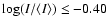 $\log({I/\langle I \rangle}) \le -0.40$