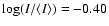 $\log({I/\langle I \rangle}) = -0.40$