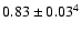 $0.83\pm0.03^4$