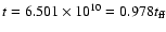 $t=6.501\times 10^{10}=0.978 t_{\rm ff}$