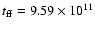 $t_{\rm ff}=9.59\times 10^{11}$