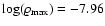 $\log(\varrho_{\rm max})=-7.96$