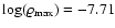 $\log(\varrho_{\rm max})=-7.71$