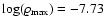 $\log(\varrho_{\rm max})=-7.73$