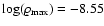 $\log(\varrho_{\rm max})=-8.55$
