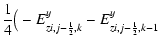 $\displaystyle \frac{1}{4}\big( -{E}^y_{z i,j-{\scriptscriptstyle 1\over \script...
...tstyle 2},k}-{E}^y_{z i,j-{\scriptscriptstyle 1\over \scriptscriptstyle 2},k-1}$