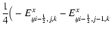 $\displaystyle \frac{1}{4}\big( -{E}^x_{y i-{\scriptscriptstyle 1\over \scriptsc...
...tyle 2},j,k}-{E}^x_{y i-{\scriptscriptstyle 1\over \scriptscriptstyle 2},j-1,k}$
