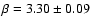 $\beta = 3.30 \pm0.09$