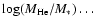 $\log(M_{\rm He}/M_*)\ldots$