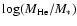 $\log(M_{\rm He}/M_*)$
