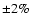 $\pm2\%$