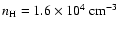 $n_\ensuremath{{\rm H}} = 1.6\times10^4\ensuremath{~ \ensuremath{{\rm cm^{-3}}}} $