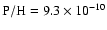 $\rm P/H = 9.3\times10^{-10}$