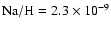 $\rm Na/H = 2.3\times10^{-9}$